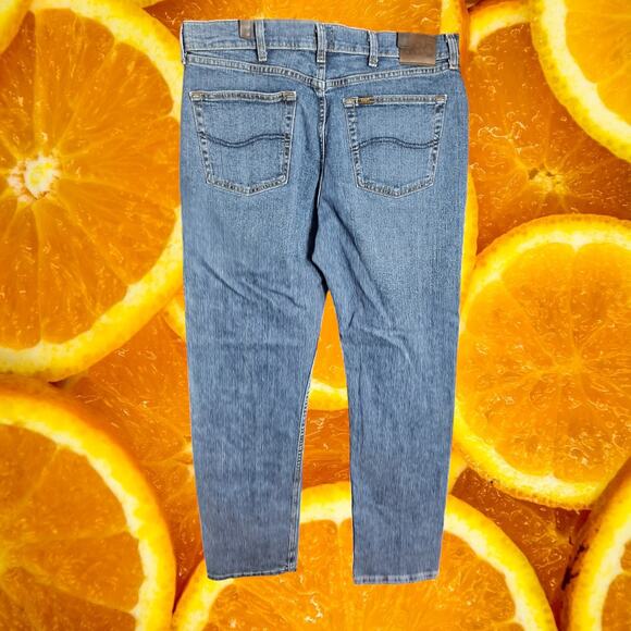 Lee Men's‎ Blue Denim Regular Fit Straight Leg Pull-On Jeans - Picture 3 of 4